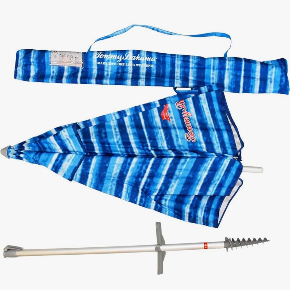 TOMMY Bahama Beach Umbrella Integrated Anchor with Carry Storage Bag. NWT.